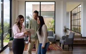 The couple visits the home to learn more before renting it.